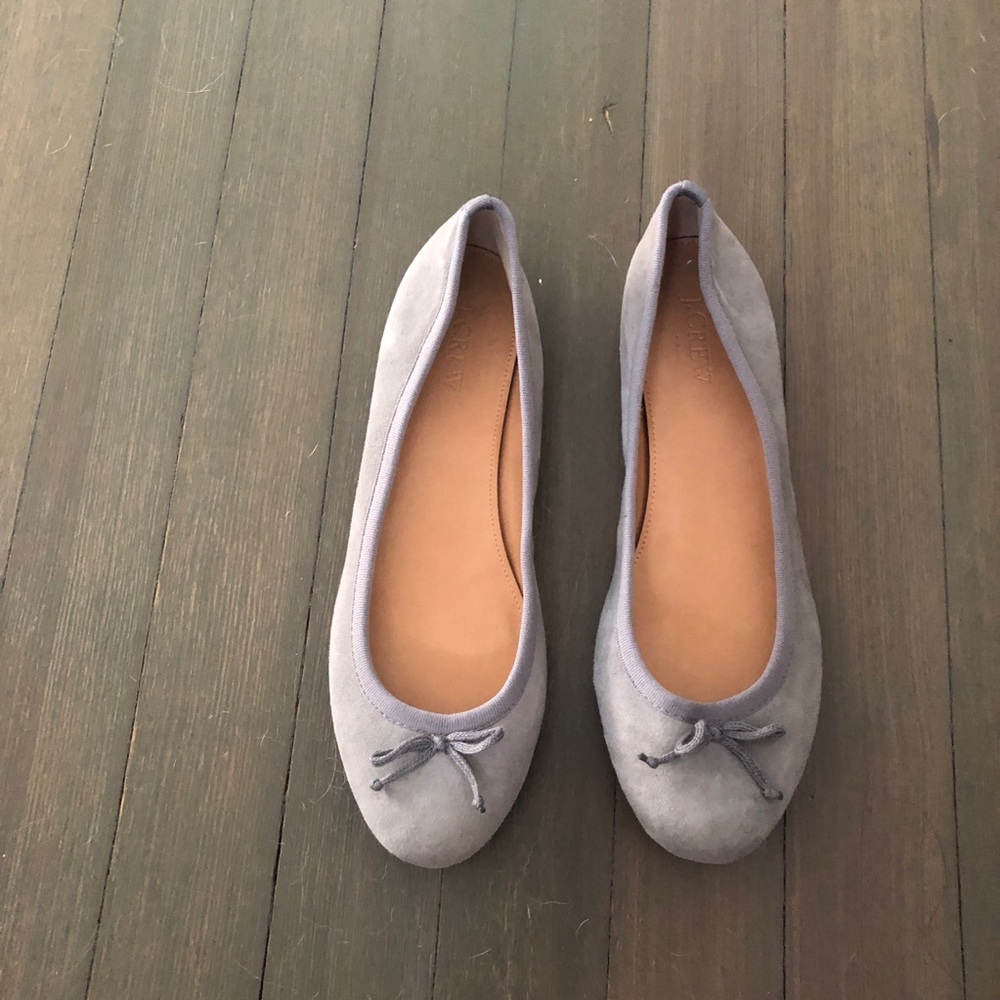 J. Crew Gray Suede Ballet Flats Size 7.5